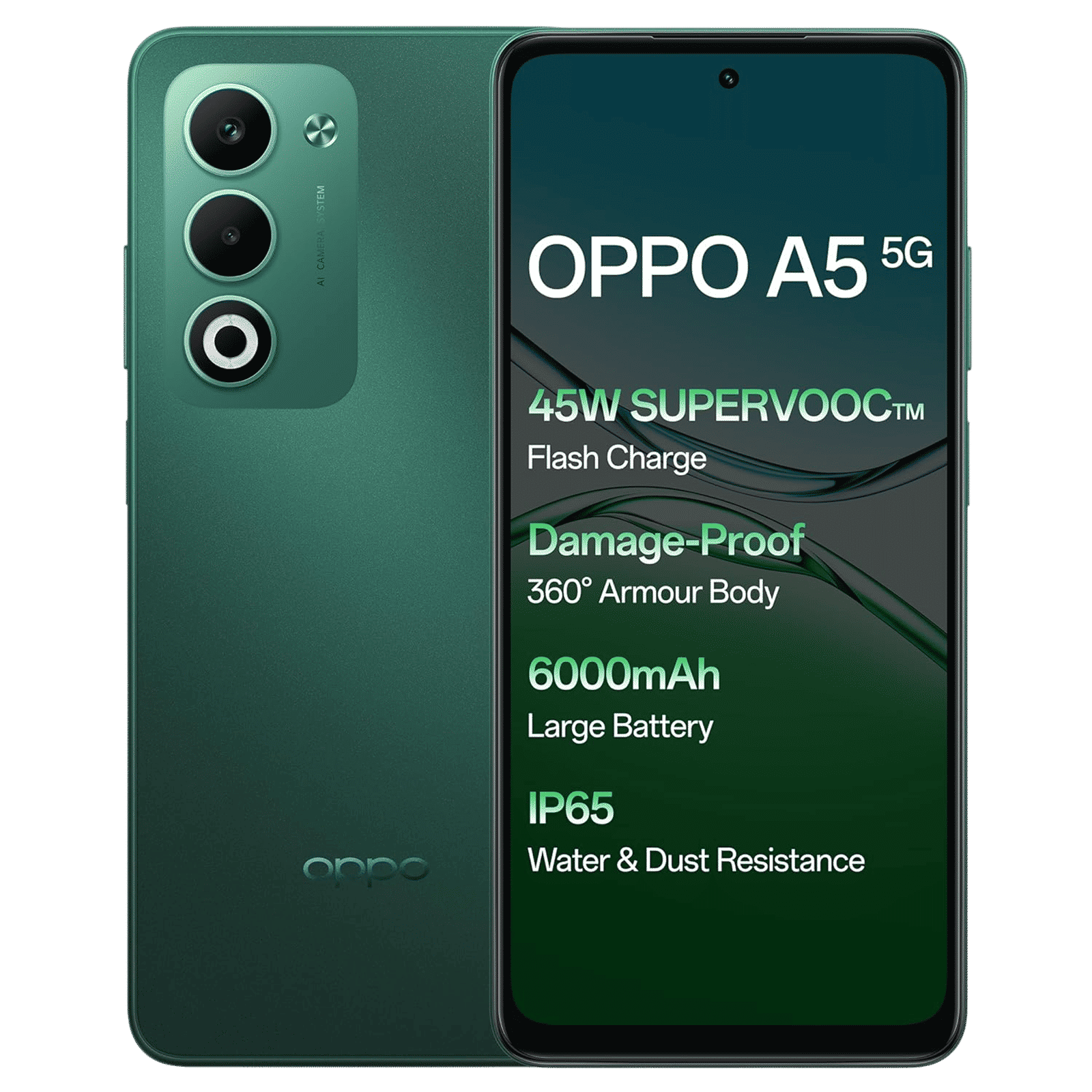 Buy oppo A5 5G (8GB RAM, 128GB, Aurora Green) Online - Croma